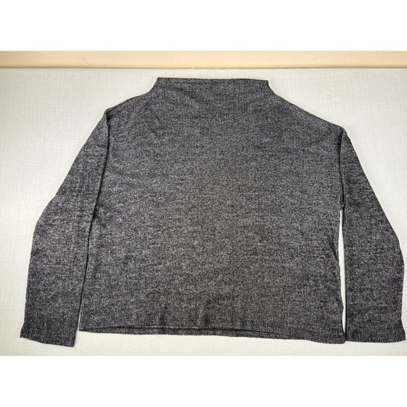 GAP Tops - Gap Women XL Gray Marled Ribbed Mock Neck Long Sleeve Top Knit Pullover